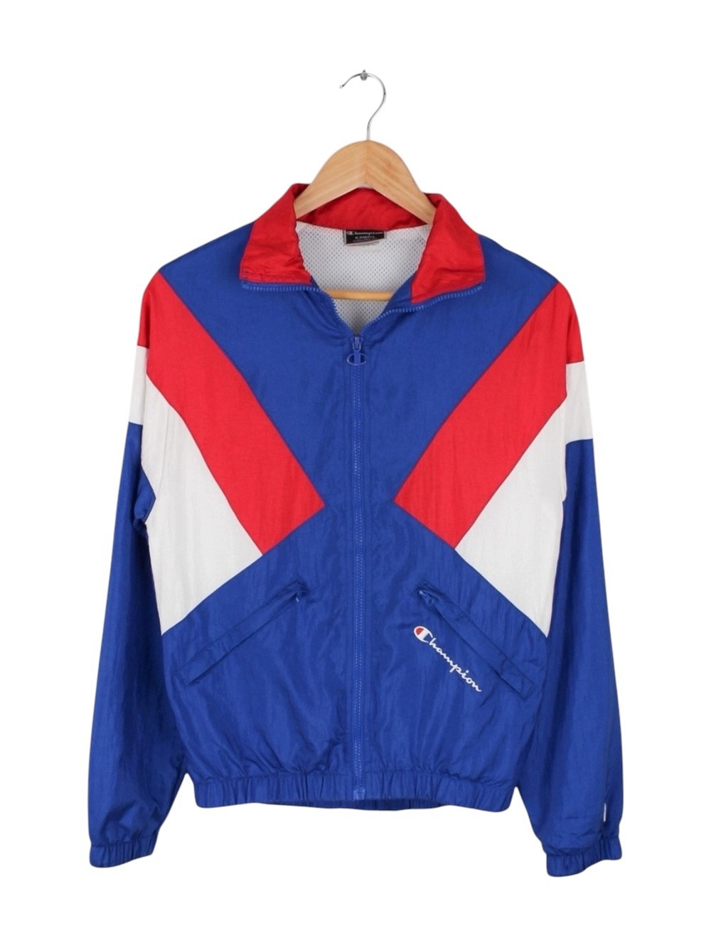 Champion Windbreaker Jacket Red White Blue Colorblock Full Zip XS USA Olympics